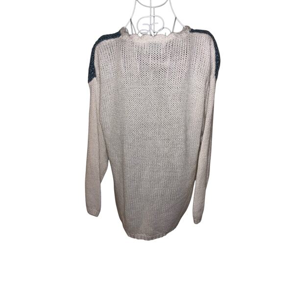 Vintage 90s Shenanigans Hand Knit Floral Front Sweater Womens Size: Small - Picture 6 of 7